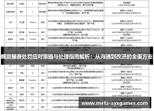 魏震禁赛处罚应对策略与处理指南解析：从沟通到改进的全面方案
